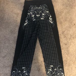 Blue and white floral pants